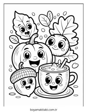 Sonbahar boyama sayfası – yaratıcılık, eğlenceli etkinlik