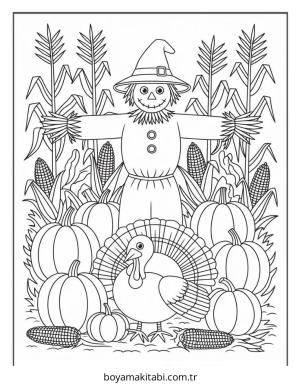 Sonbahar boyama sayfası – kolay boyama, eğitici aktivite