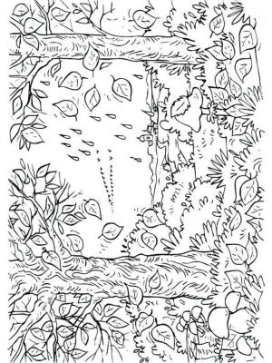 Sonbahar boyama sayfası,  coloring page, Yağışlı havalarda mantar hasadı başlıyor, 