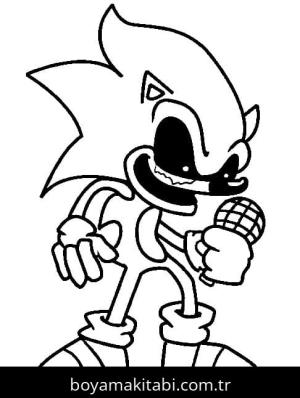 Sonic Exe boyama sayfası – çocuklar için, çizgi film temalı
