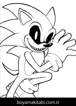 Sonic Exe boyama sayfası – renkli çizimler, okul öncesi
