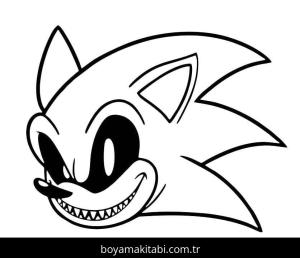 Sonic Exe boyama sayfası – sevimli karakter, sanatsal çalışma