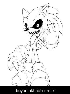 Sonic Exe boyama sayfası – evde etkinlik, ücretsiz yazdır