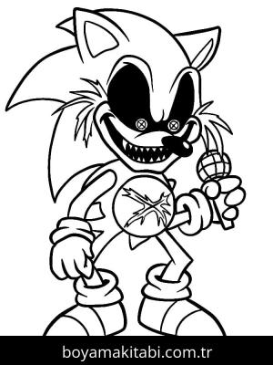 Sonic Exe boyama sayfası – renkli çizimler, okul öncesi