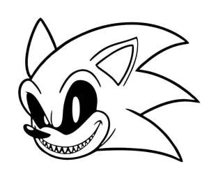 Sonic Exe boyama sayfası,  coloring page, Sonic Exe’in yüzü, 