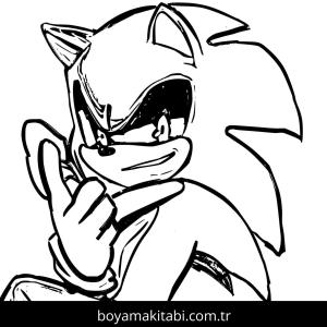 Sonic Exe boyama sayfası – sanatsal çalışma, çocuklar için