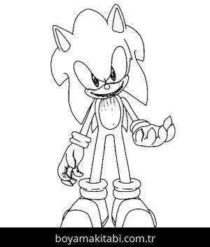 Sonic Exe boyama sayfası – basit çizim, kolay boyama