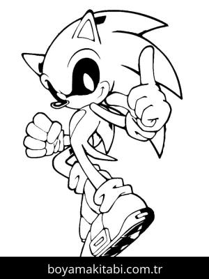Sonic Exe boyama sayfası – el becerilerini geliştirir, boyama çalışması