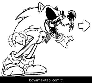 Sonic Exe boyama sayfası – keyifli zaman, renkli çizimler