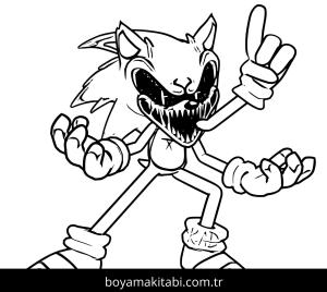 Sonic Exe boyama sayfası – boyama etkinliği, çocuk aktivitesi