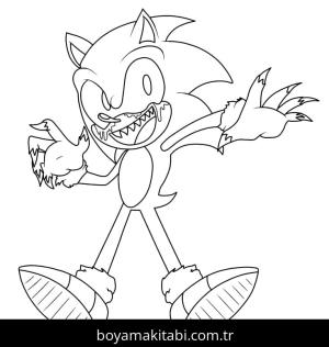 Sonic Exe boyama sayfası – çocuklar için, çizgi film temalı