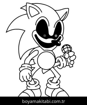 Sonic Exe boyama sayfası – basit çizim, kolay boyama