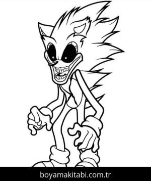 Sonic Exe boyama sayfası – boyama etkinliği, çocuk aktivitesi