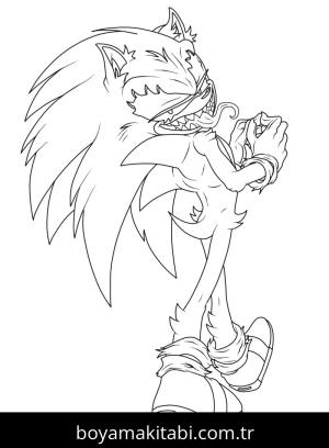 Sonic Exe boyama sayfası – boyama çalışması, yaratıcılığı geliştirir