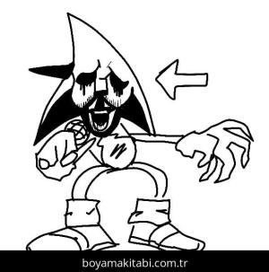 Sonic Exe boyama sayfası – okul öncesi, evde etkinlik