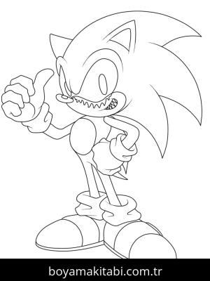 Sonic Exe boyama sayfası – keyifli zaman, renkli çizimler