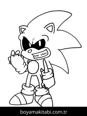 Sonic Exe boyama sayfası – eğlenceli etkinlik, el becerilerini geliştirir