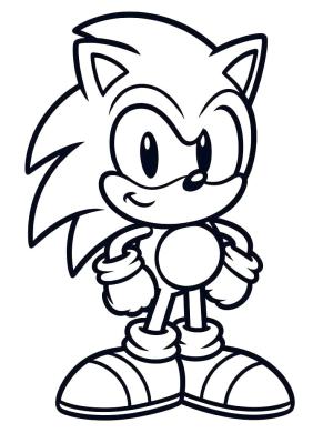 Sonic boyama sayfası, Sonic coloring page, kirpi Sonic sevimli, 