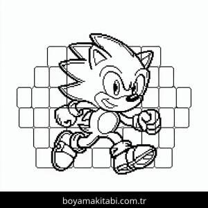 Sonic boyama sayfası – basit çizim, kolay boyama
