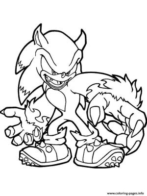 Sonic boyama sayfası, Sonic coloring page, Kötü Sonik, 