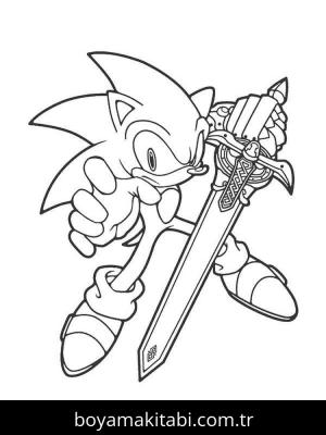 Sonic boyama sayfası – çocuklar için, çizgi film temalı