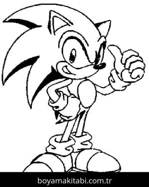 Sonic boyama sayfası – çizgi film temalı, basit çizim