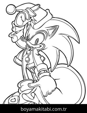 Sonic boyama sayfası – çizgi film temalı, basit çizim