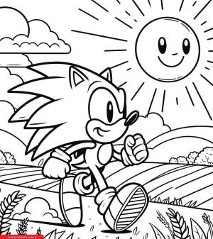 Sonic boyama sayfası, Sonic coloring page, , 