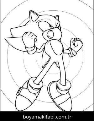 Sonic boyama sayfası – kolay boyama, eğitici aktivite