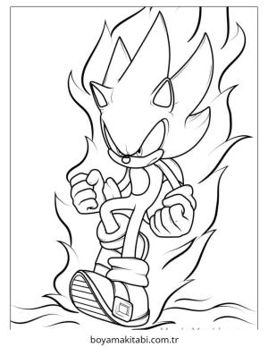 Sonic boyama sayfası – el becerilerini geliştirir, boyama çalışması