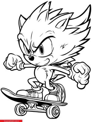 Sonic boyama sayfası, Sonic coloring page, , 