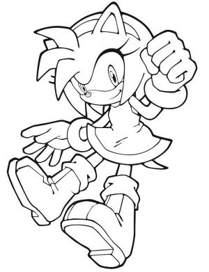 Sonic boyama sayfası, Sonic coloring page, Sonic’ten Amy Rose, 