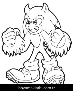 Sonic boyama sayfası – el becerilerini geliştirir, boyama çalışması