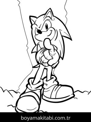 Sonic boyama sayfası – çocuklar için, çizgi film temalı