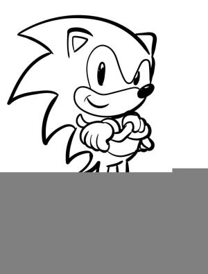 Sonic boyama sayfası – çizgi film temalı, basit çizim