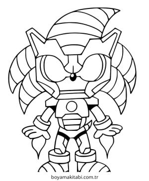 Sonic boyama sayfası – basit çizim, kolay boyama