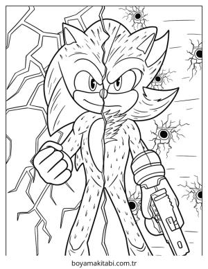 Sonic boyama sayfası – PDF indir, sevimli karakter