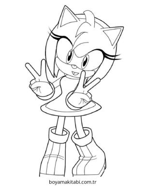Sonic boyama sayfası – sevimli karakter, sanatsal çalışma