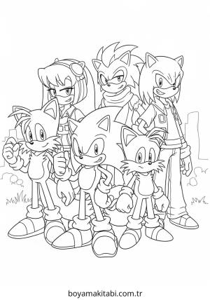 Sonic boyama sayfası – çocuklar için, çizgi film temalı