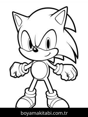 Sonic boyama sayfası – basit çizim, kolay boyama