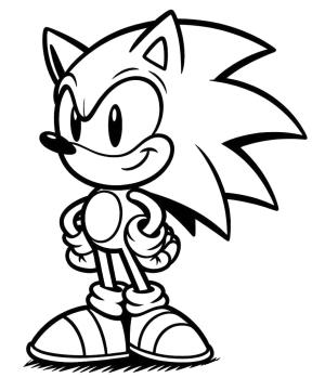 Sonic boyama sayfası, Sonic coloring page, Temel Sonic, 