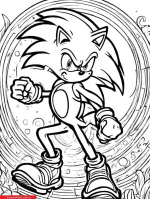 Sonic boyama sayfası, Sonic coloring page, , 