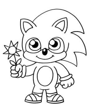 Sonic boyama sayfası, Sonic coloring page, Şirin Chibi Sonic, 