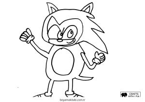 Sonic boyama sayfası – sanatsal çalışma, çocuklar için