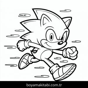 Sonic boyama sayfası – kolay boyama, eğitici aktivite