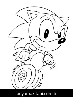 Sonic boyama sayfası – çocuklar için, çizgi film temalı