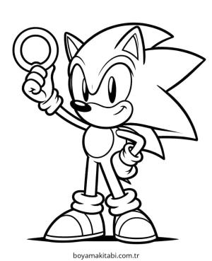 Sonic boyama sayfası – basit çizim, kolay boyama