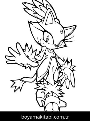 Sonic boyama sayfası – çizgi film temalı, basit çizim