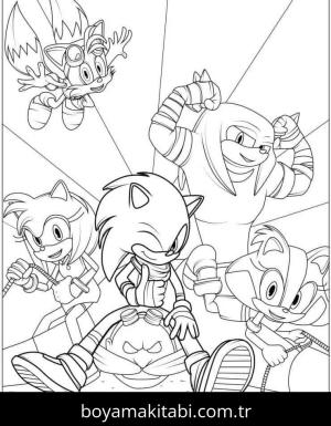 Sonic boyama sayfası – sevimli karakter, sanatsal çalışma