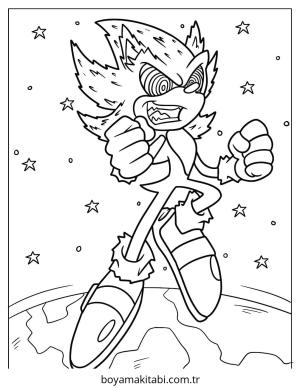 Sonic boyama sayfası – el becerilerini geliştirir, boyama çalışması